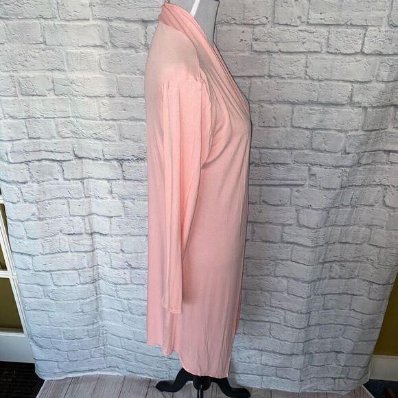 Isaac Liev women S open front long length cardigan pink - Picture 5 of 10